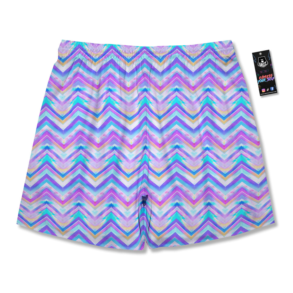Watercolor Zig Zag Ornament Print Pattern Men's Running Shorts-grizzshop