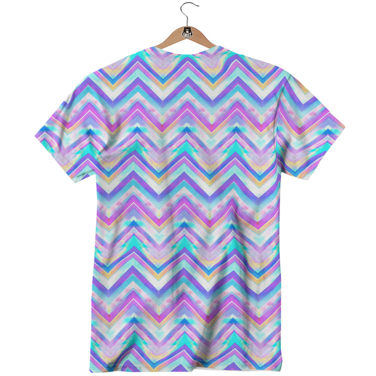 Watercolor Zig Zag Ornament Print Pattern T-Shirt-grizzshop