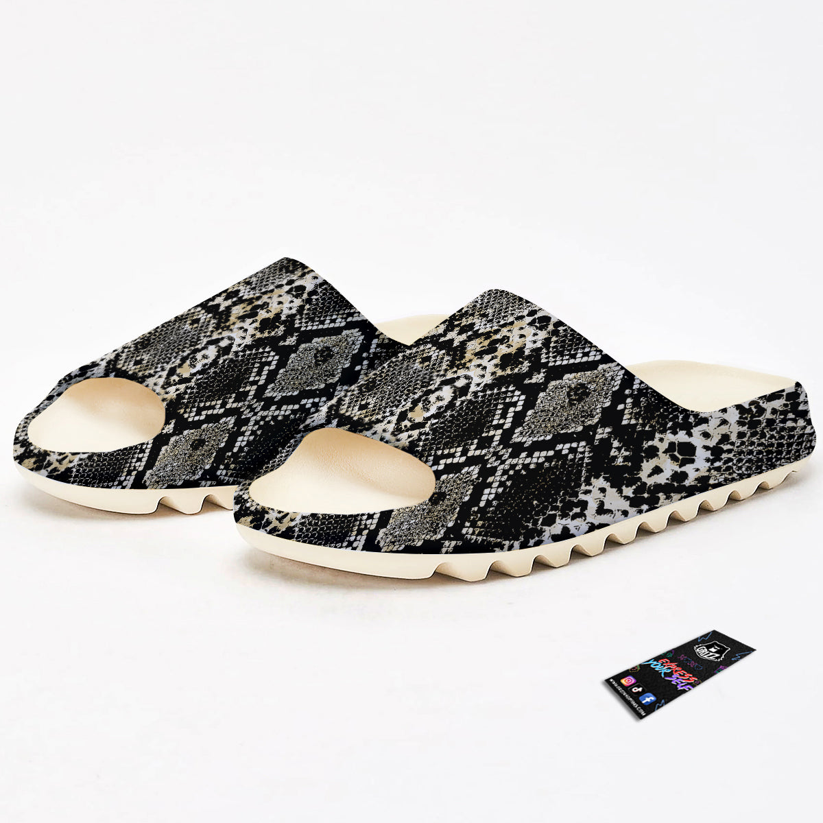 Watercolor Abstract Snake Animal Skin Print Sandals-grizzshop