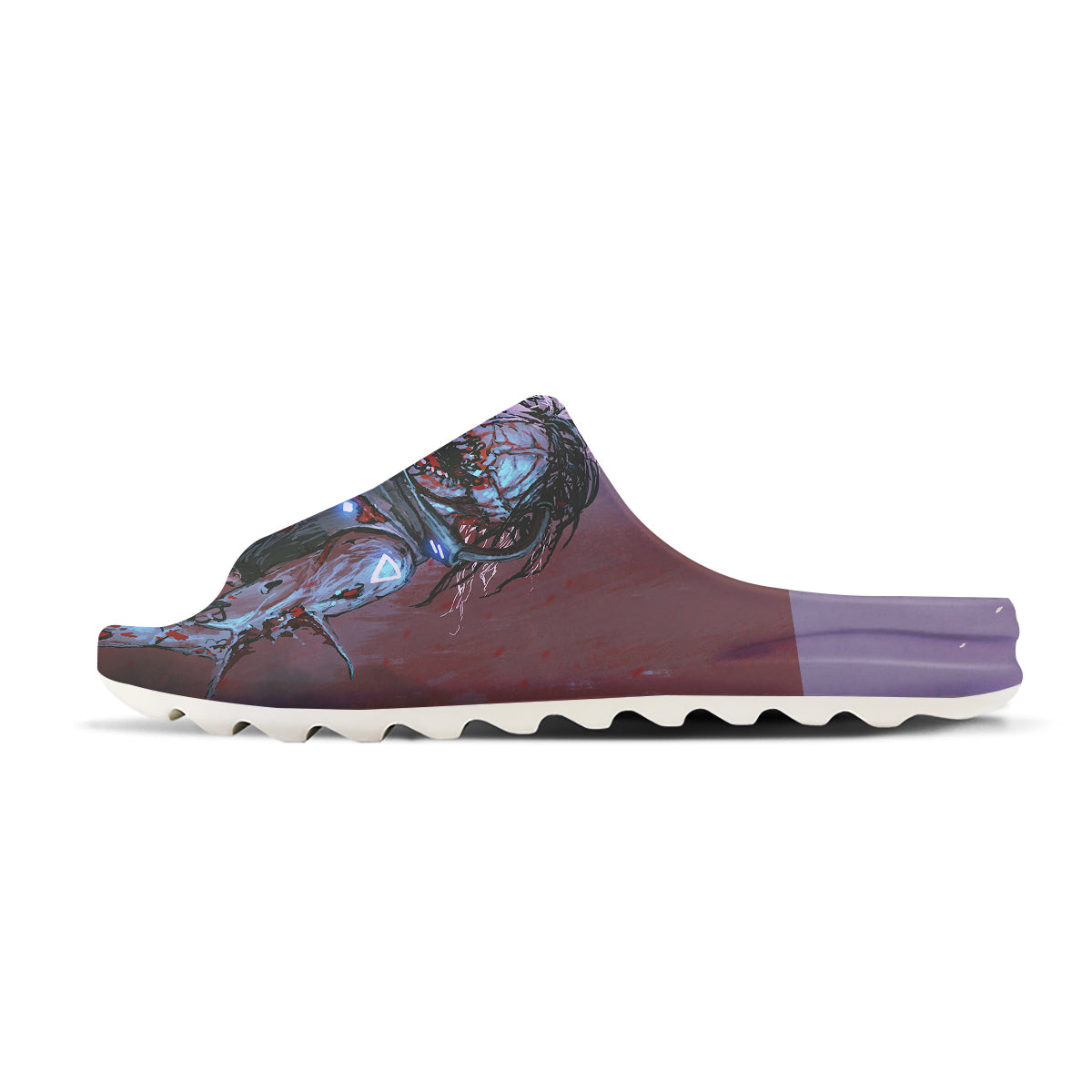 Watercolor Creepy Monsters Open Mouth Print Sandals-grizzshop