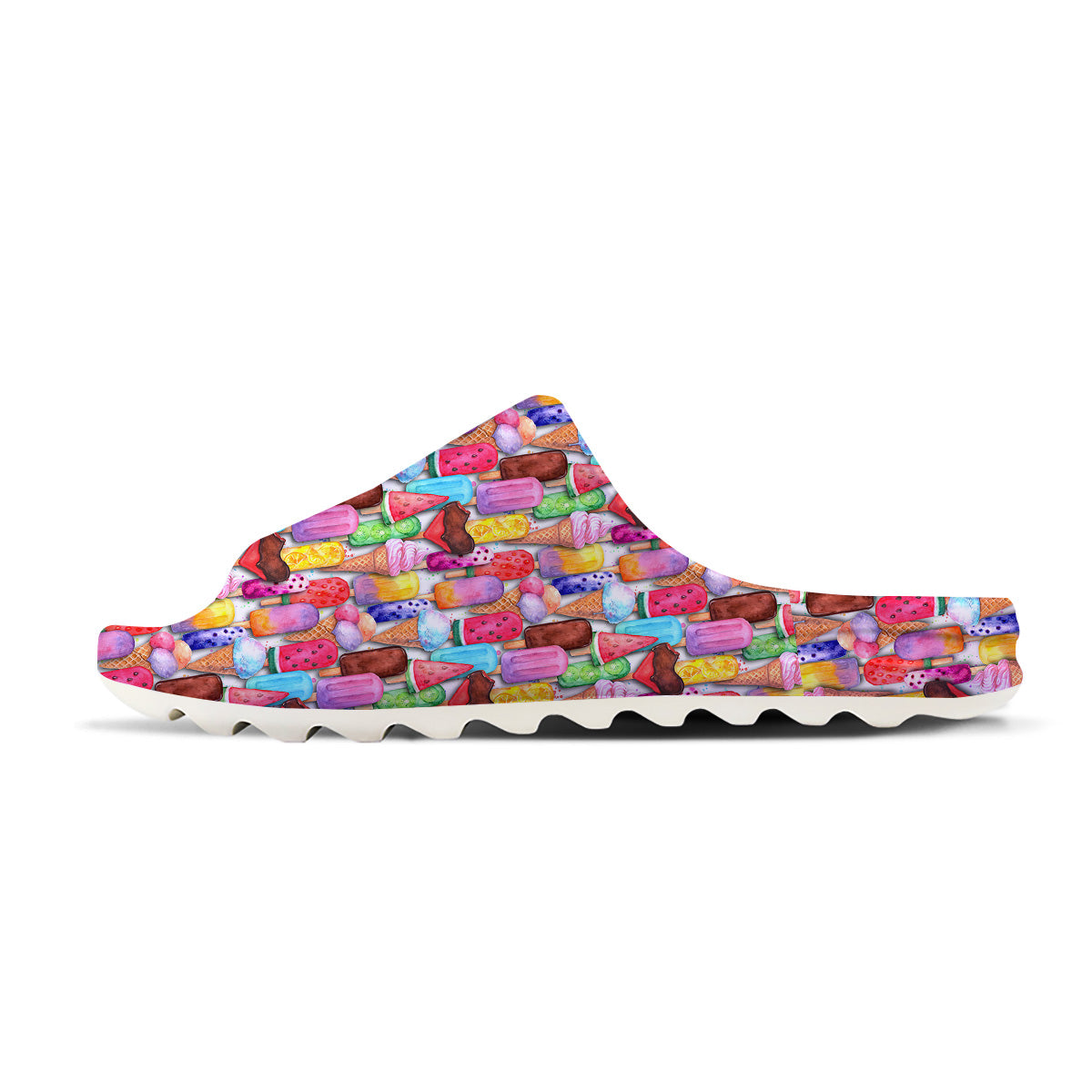 Watercolor Ice Cream Print Pattern Sandals-grizzshop