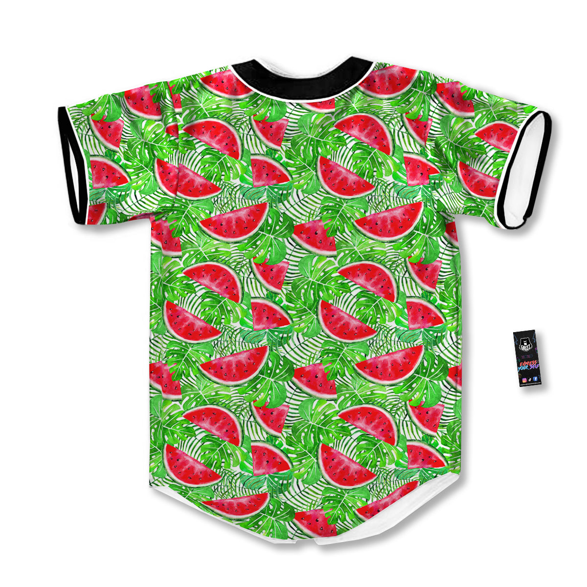 Watermelon Aloha Tropical Print Pattern Baseball Jersey-grizzshop
