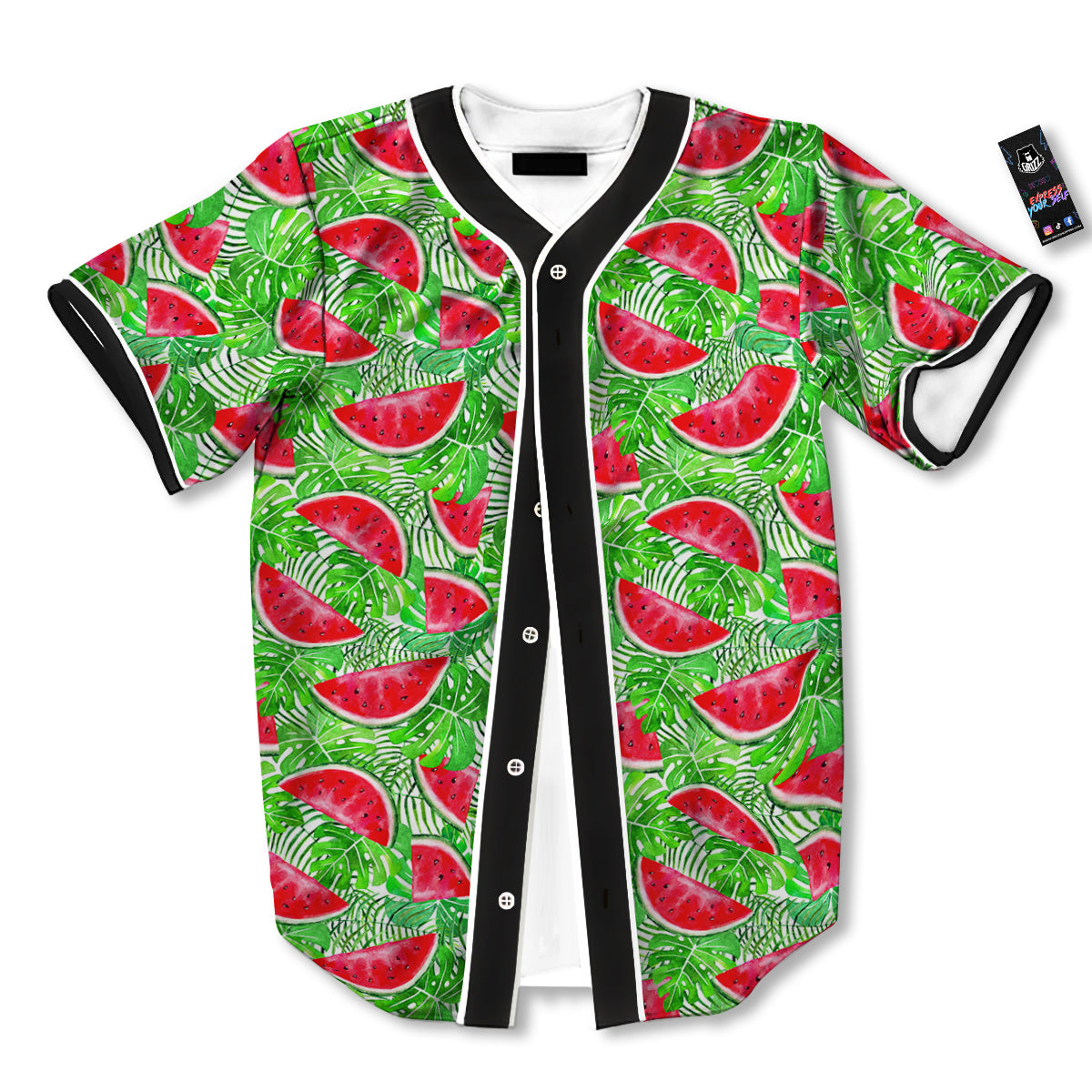 Watermelon Aloha Tropical Print Pattern Baseball Jersey-grizzshop