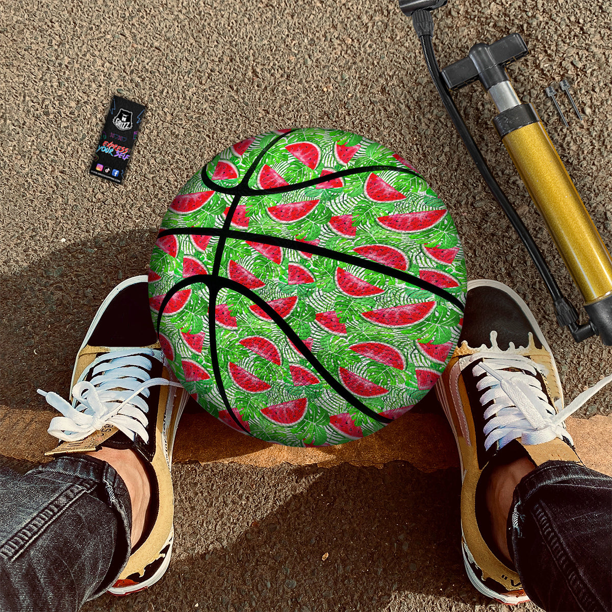 Watermelon Aloha Tropical Print Pattern Basketball-grizzshop