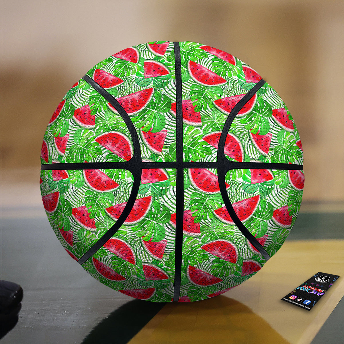 Watermelon Aloha Tropical Print Pattern Basketball-grizzshop
