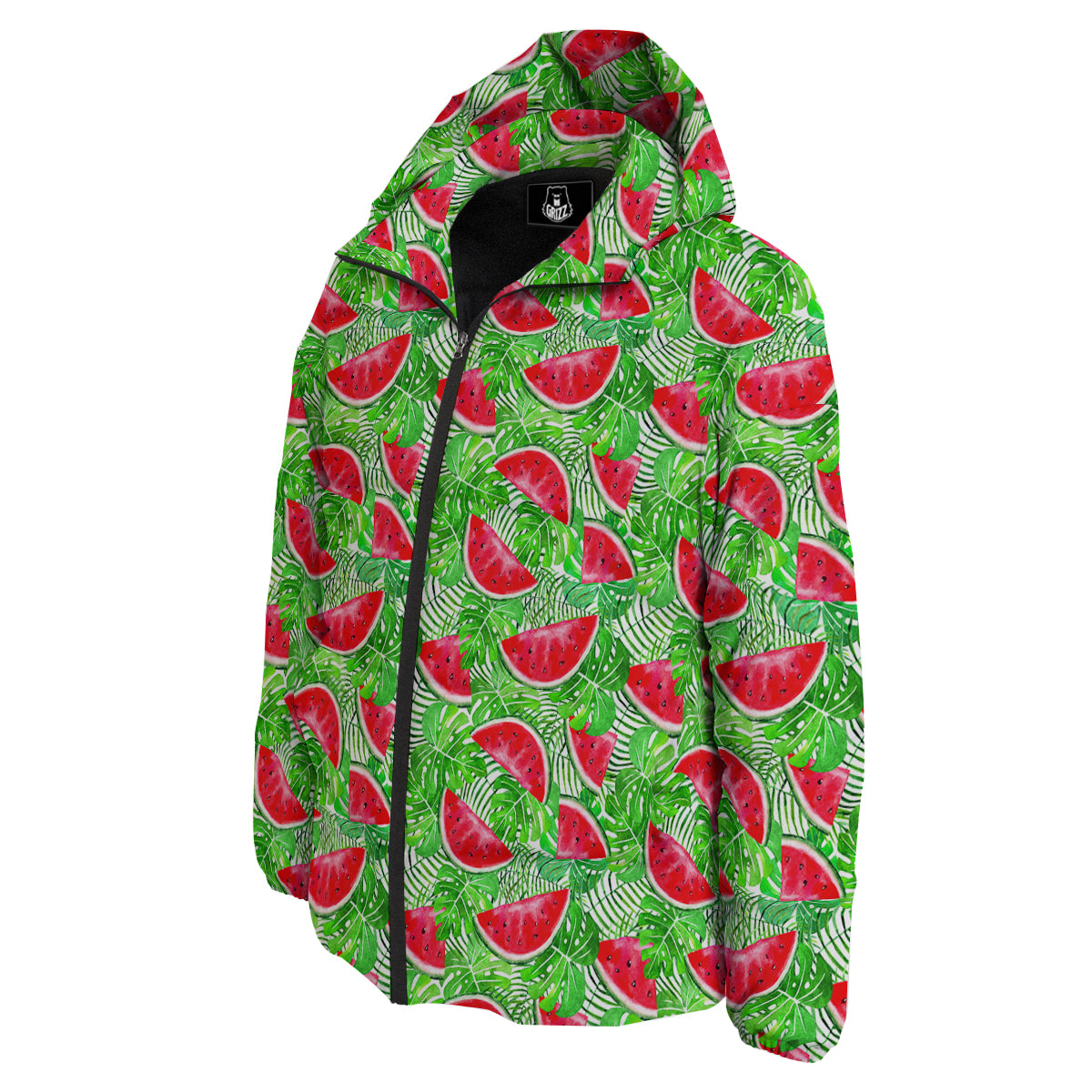 Watermelon Aloha Tropical Print Pattern Down Jacket-grizzshop