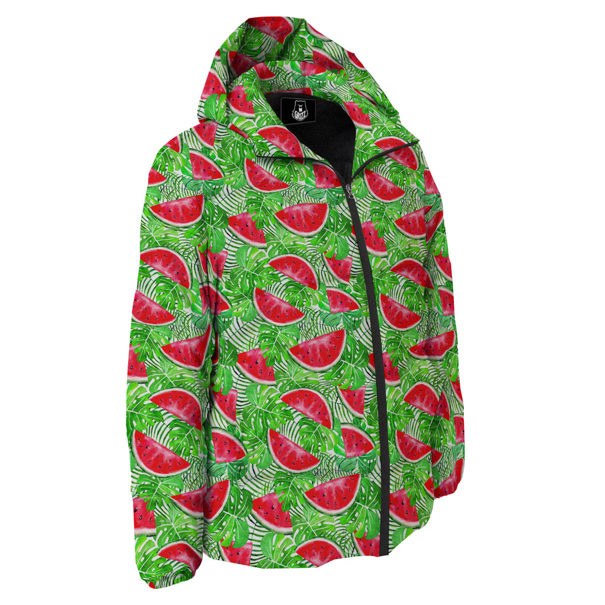 Watermelon Aloha Tropical Print Pattern Down Jacket-grizzshop