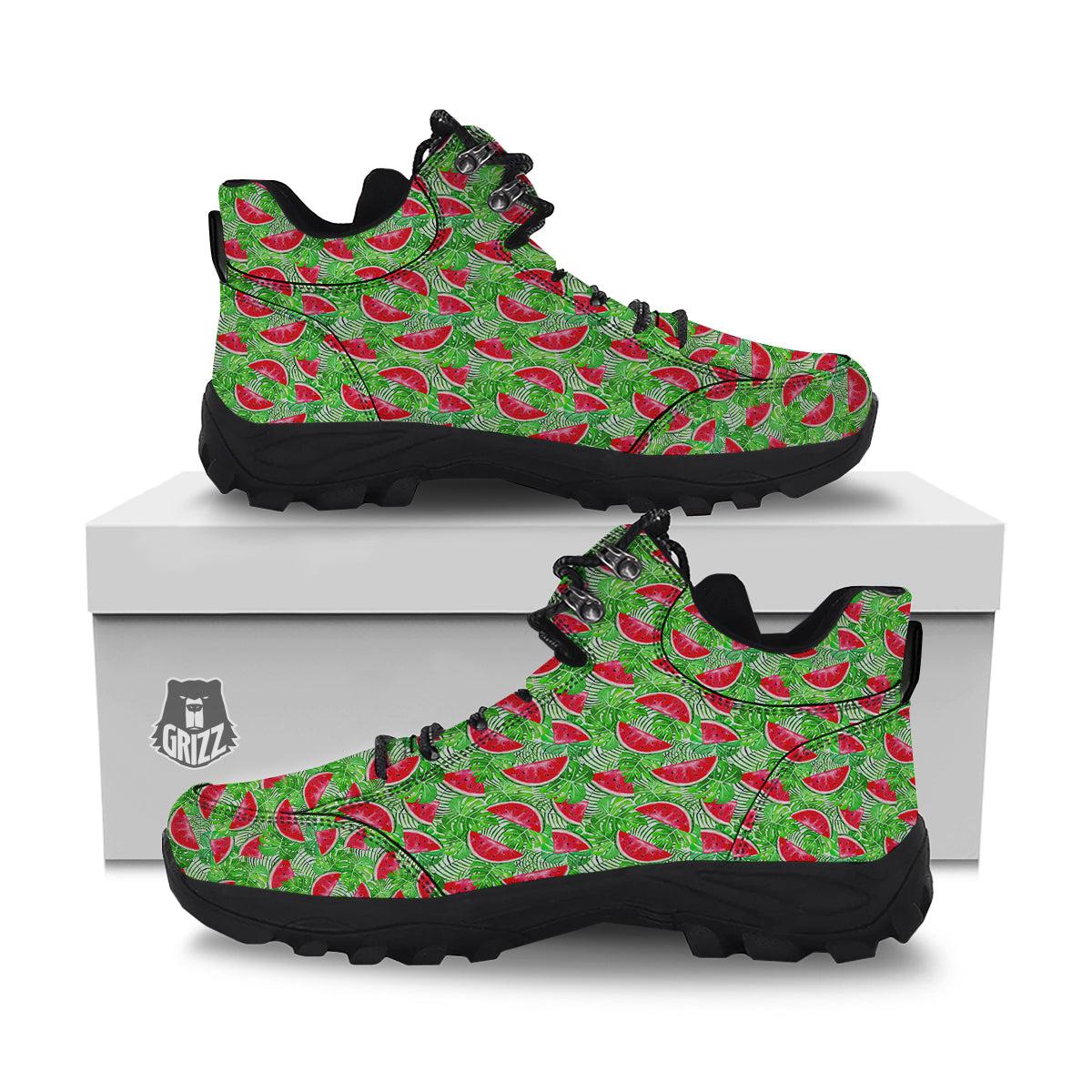 Watermelon Aloha Tropical Print Pattern Hiking Shoes-grizzshop