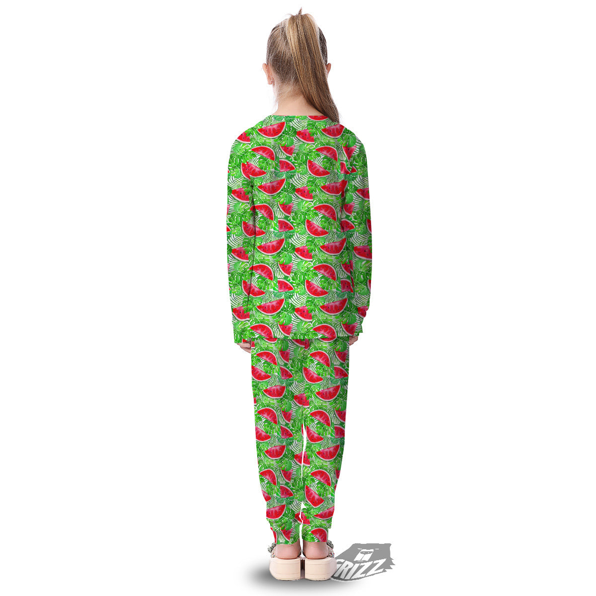 Watermelon Aloha Tropical Print Pattern Kid's Pajamas-grizzshop