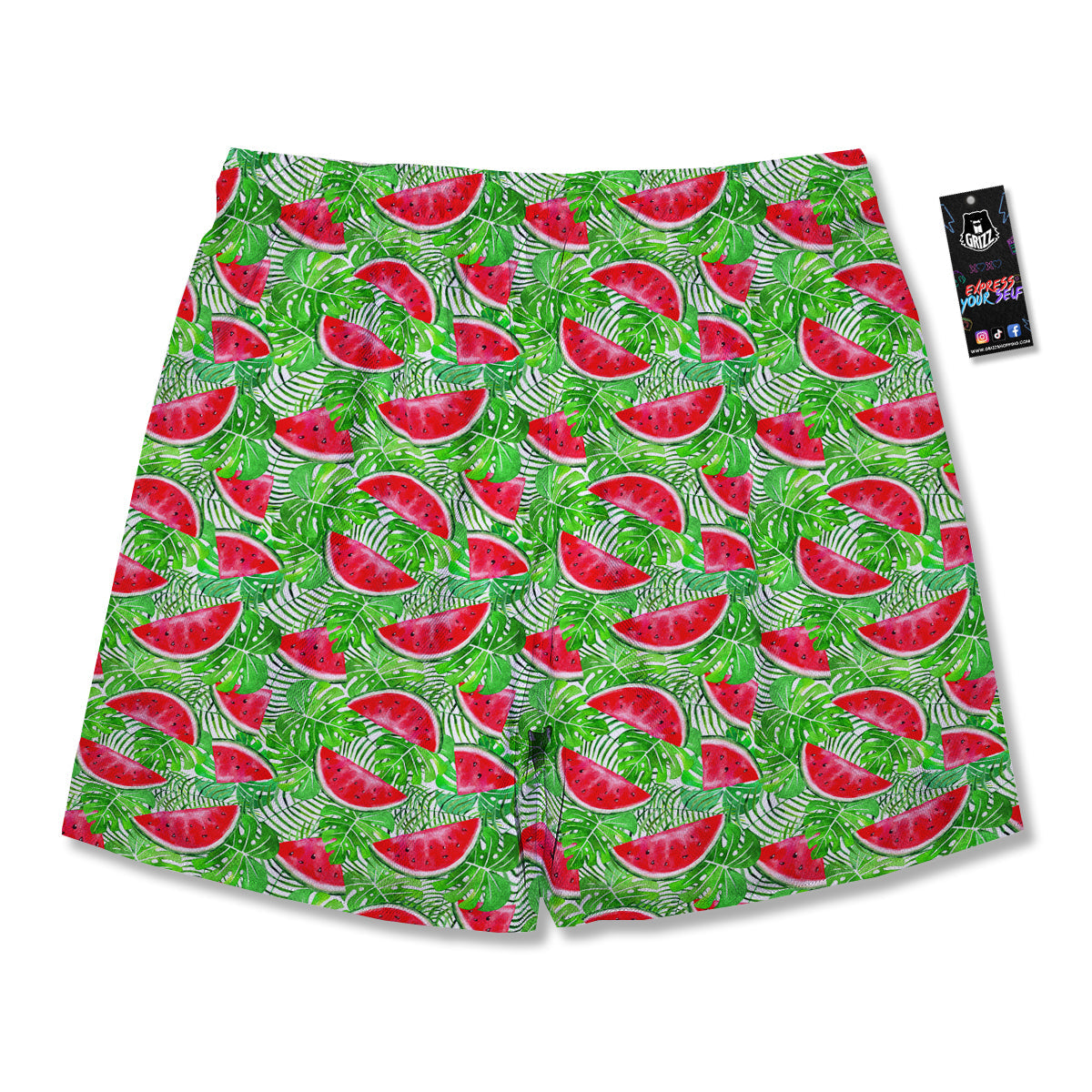 Watermelon Aloha Tropical Print Pattern Men's Running Shorts-grizzshop