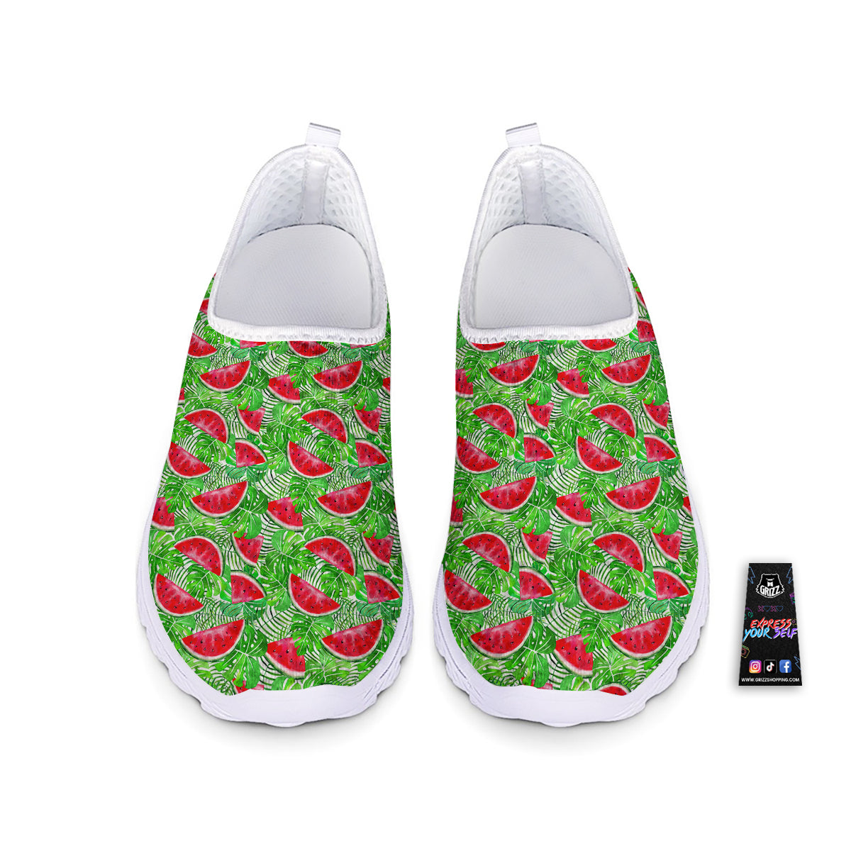 Watermelon Aloha Tropical Print Pattern Nurse Shoes-grizzshop