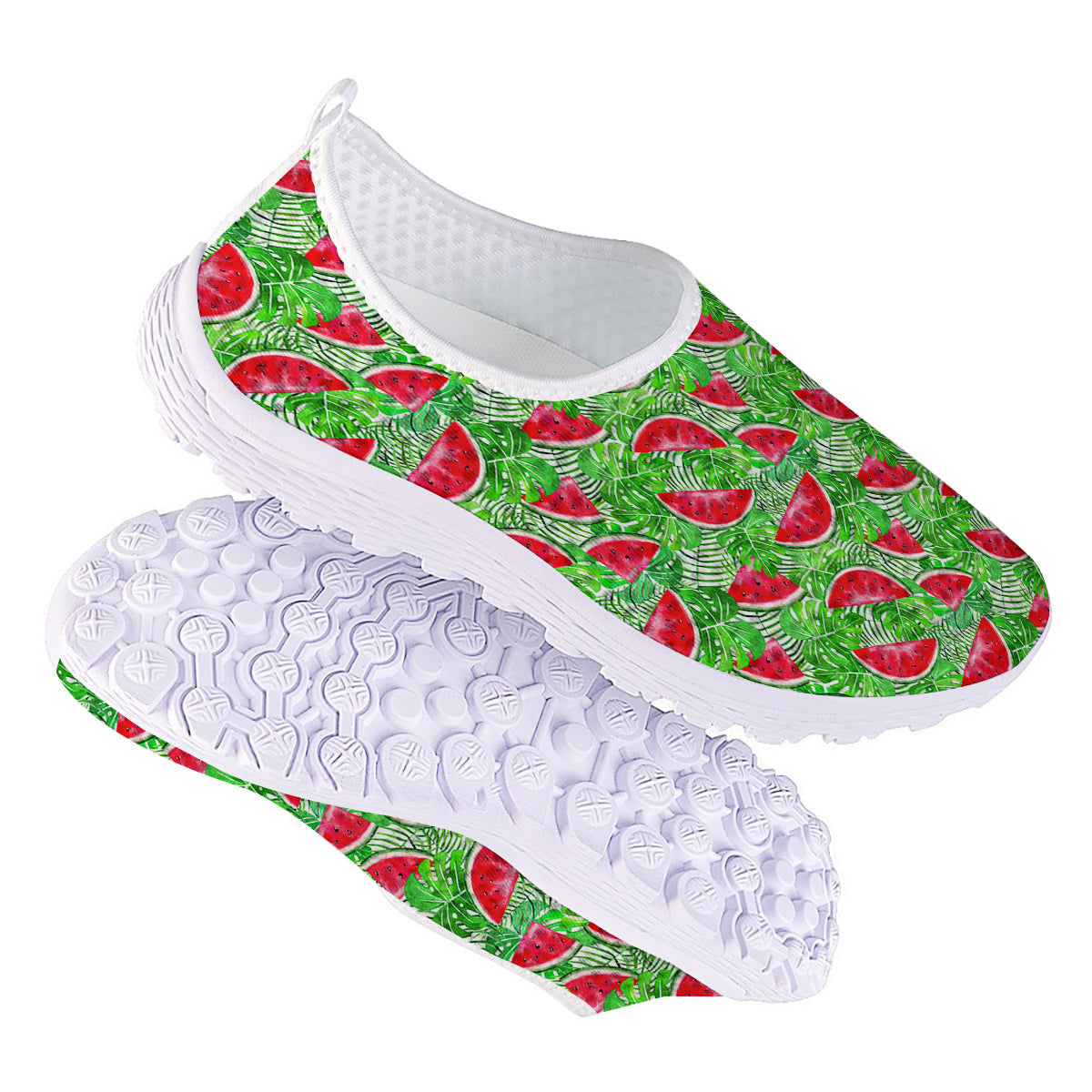 Watermelon Aloha Tropical Print Pattern Nurse Shoes-grizzshop