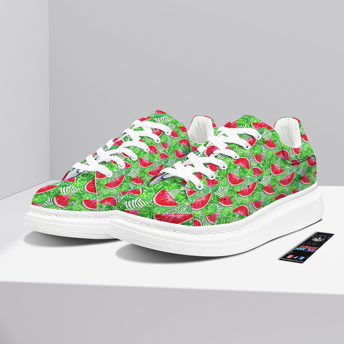 Watermelon Aloha Tropical Print Pattern Platform Shoes-grizzshop