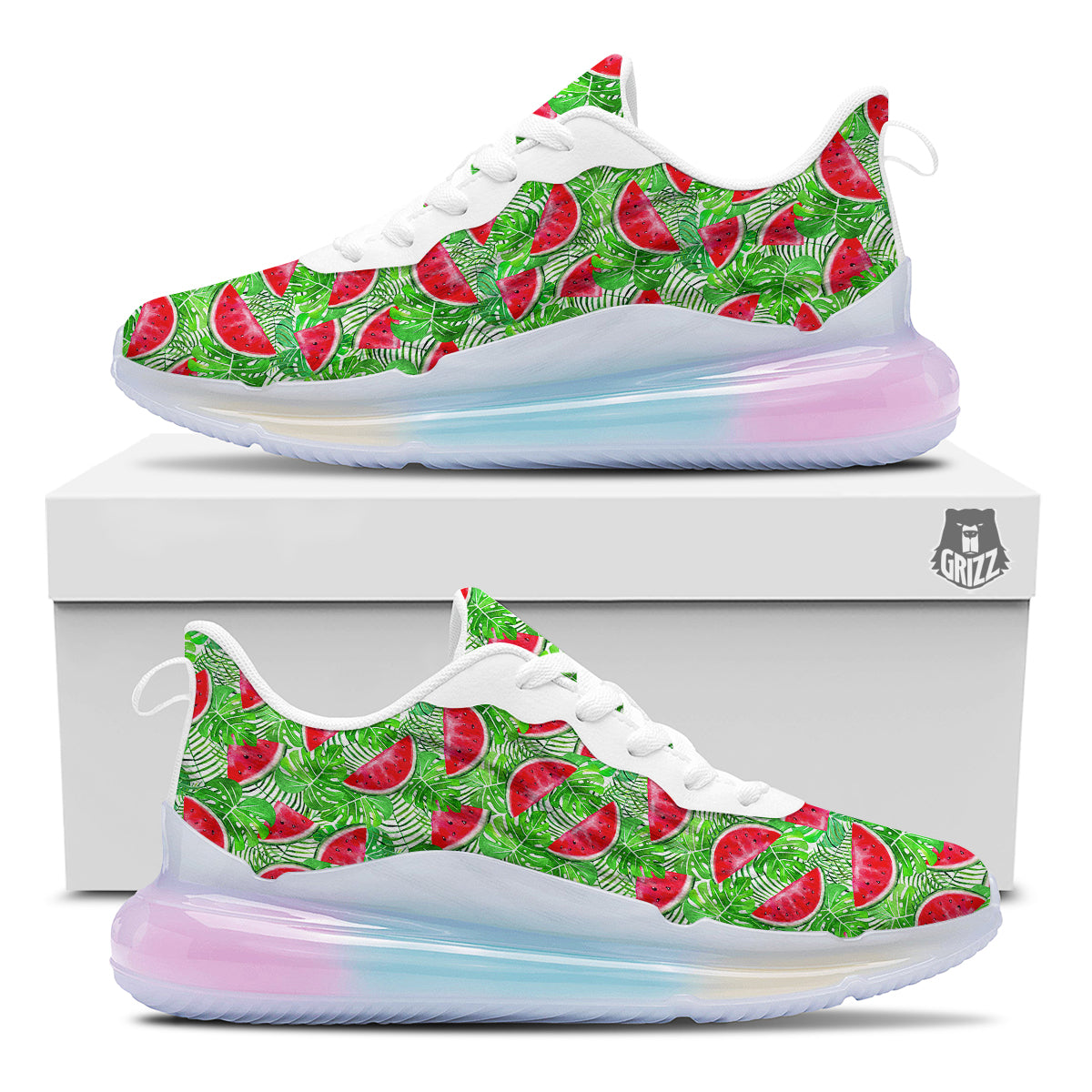 Watermelon Aloha Tropical Print Pattern Running Sneakers-grizzshop