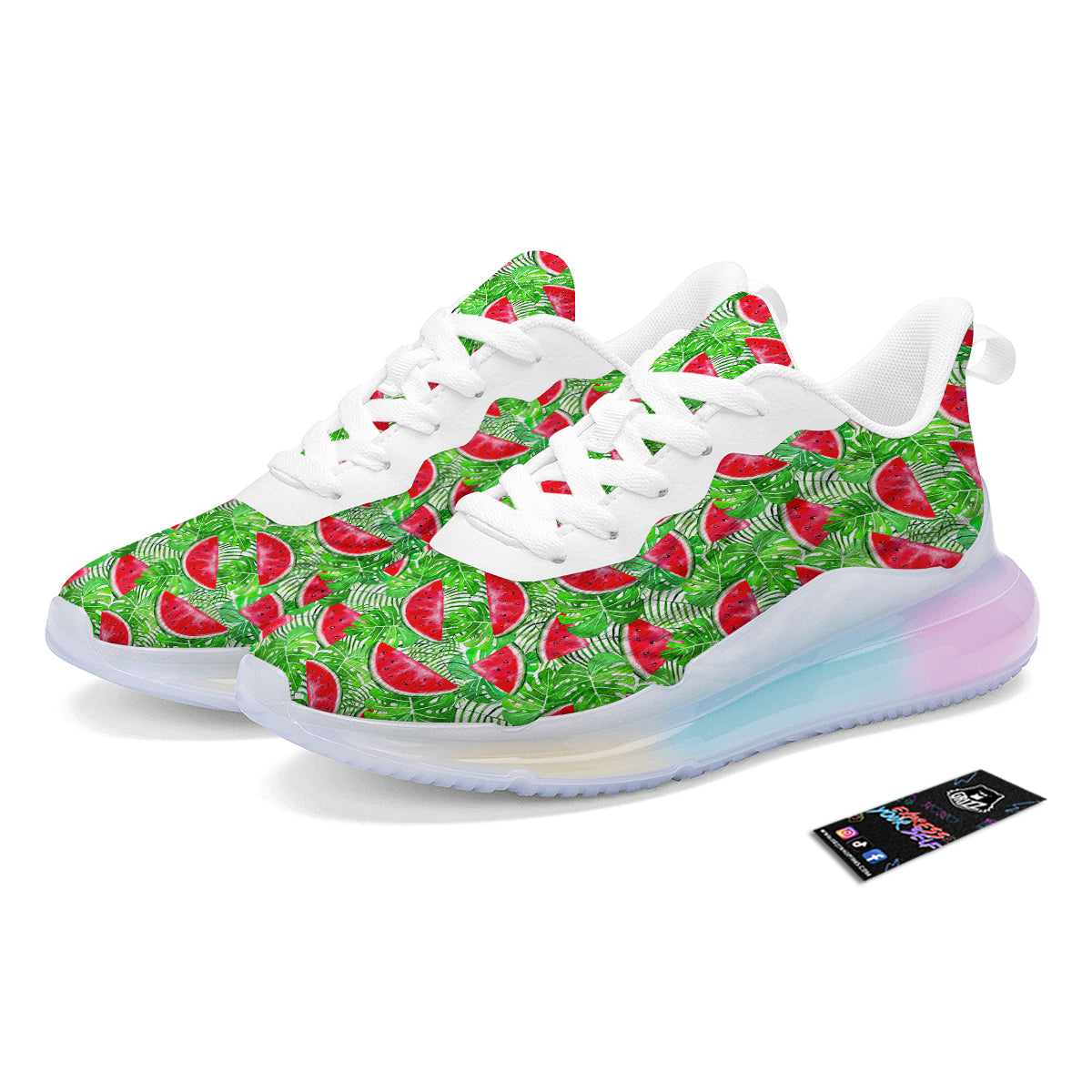 Watermelon Aloha Tropical Print Pattern Running Sneakers-grizzshop