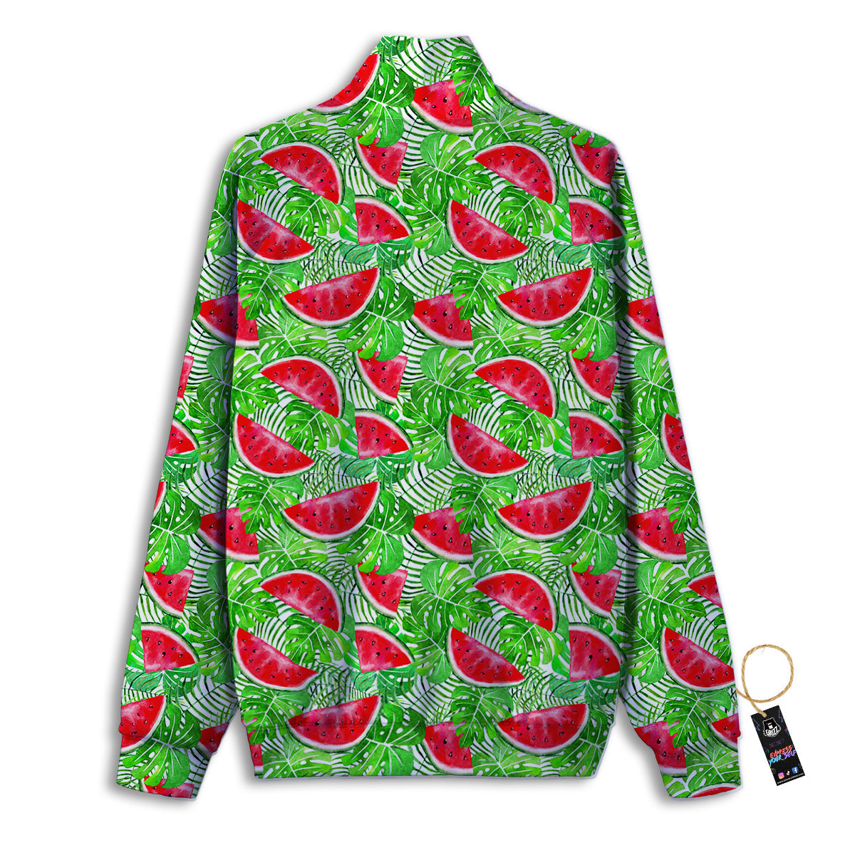 Watermelon Aloha Tropical Print Pattern Track Jacket-grizzshop