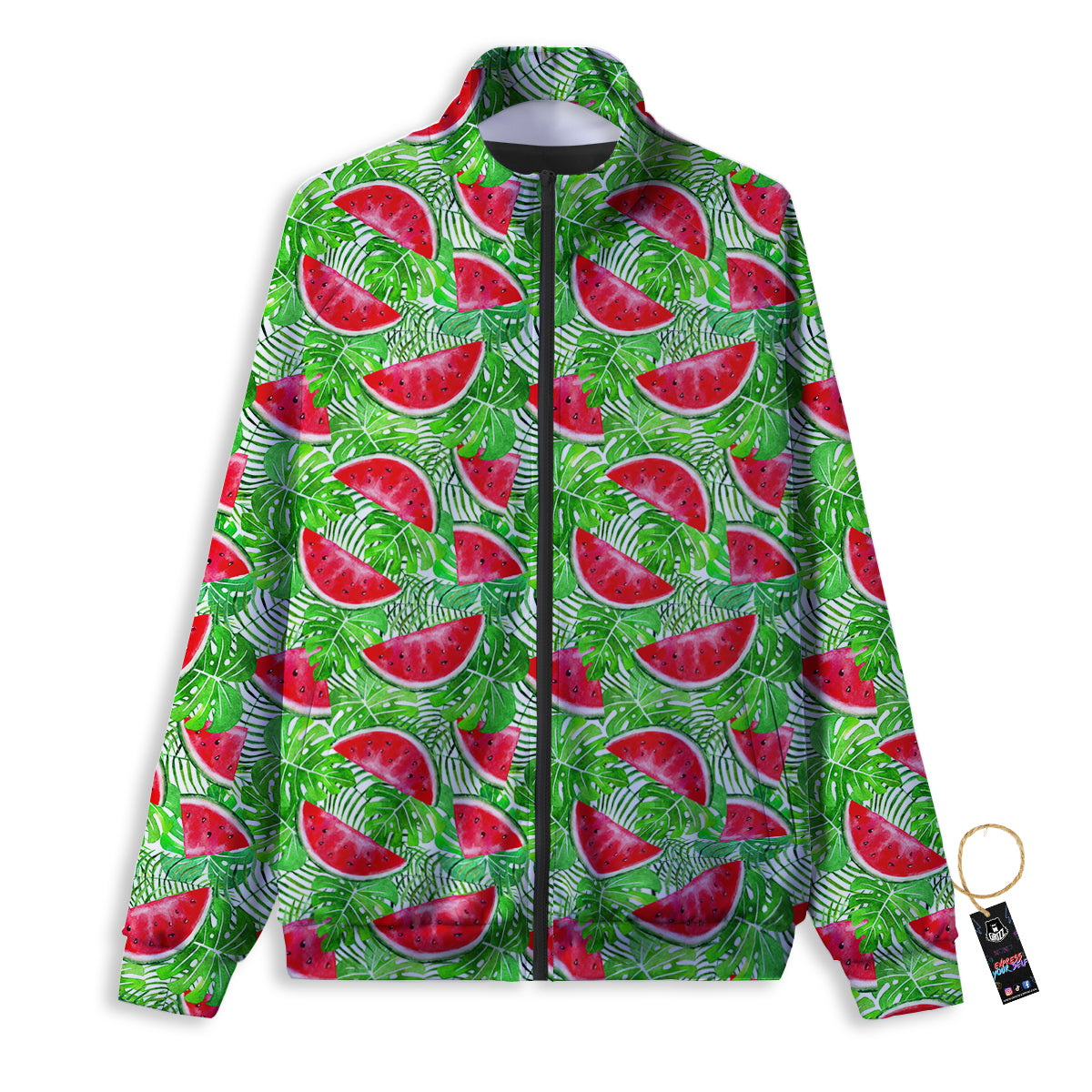 Watermelon Aloha Tropical Print Pattern Track Jacket-grizzshop