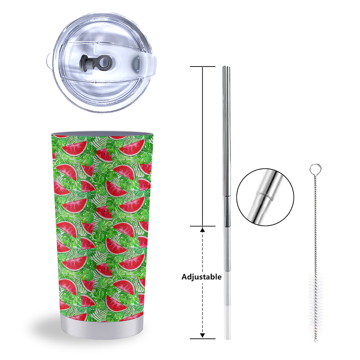 Watermelon Aloha Tropical Print Pattern Tumbler-grizzshop