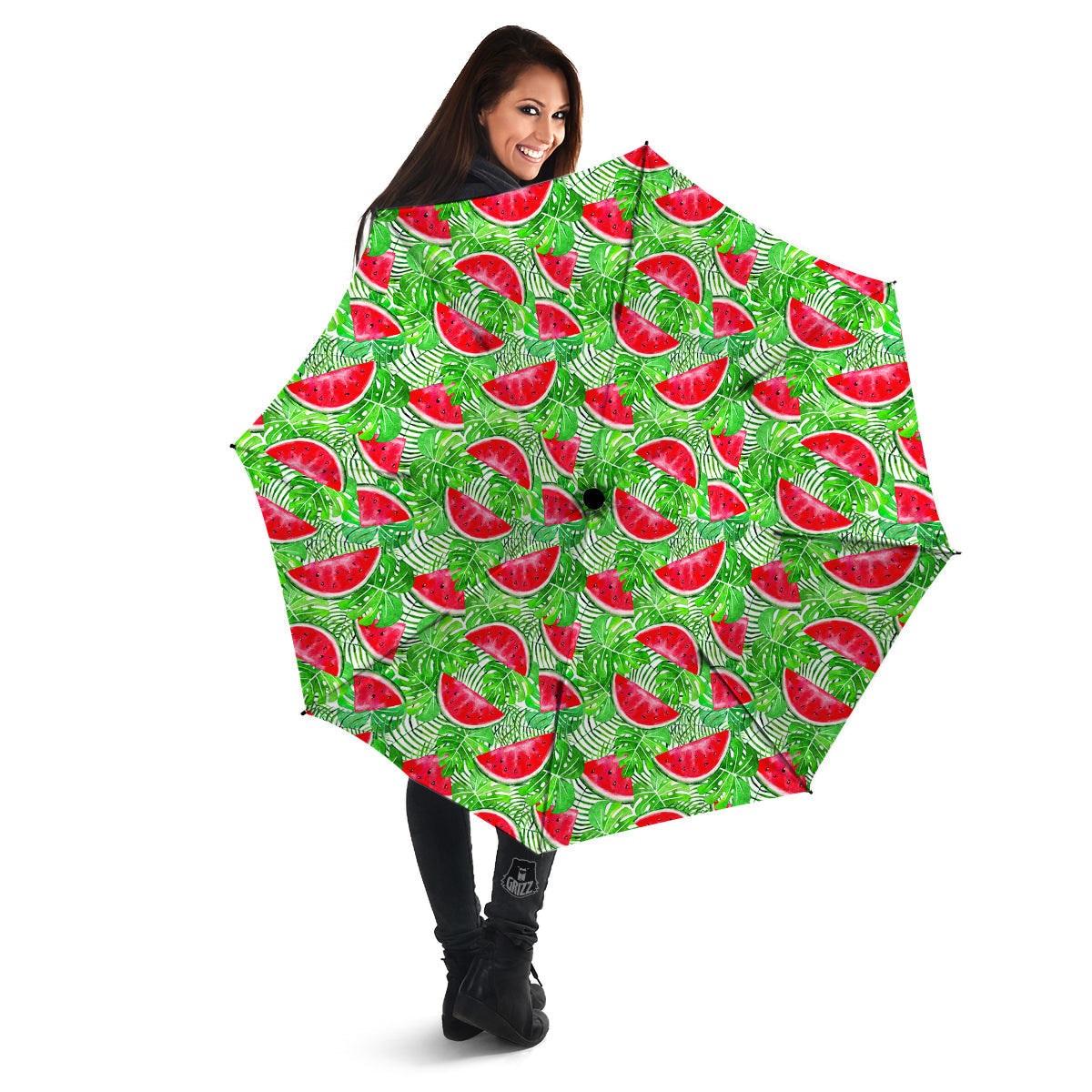 Watermelon Aloha Tropical Print Pattern Umbrella-grizzshop