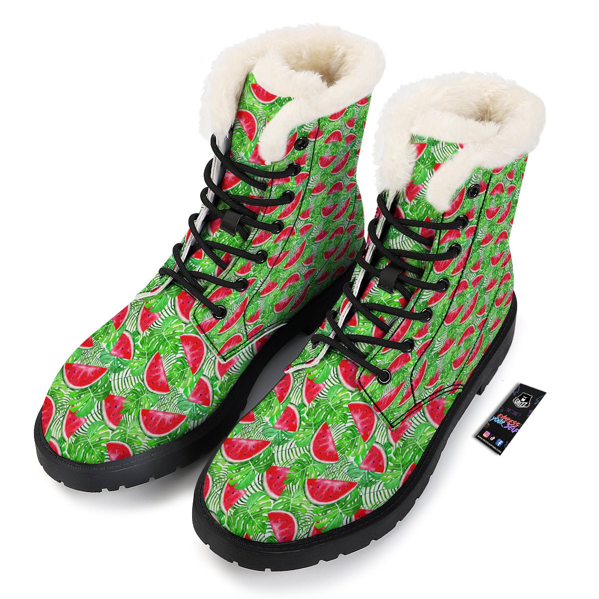 Watermelon Aloha Tropical Print Pattern Winter Boots-grizzshop