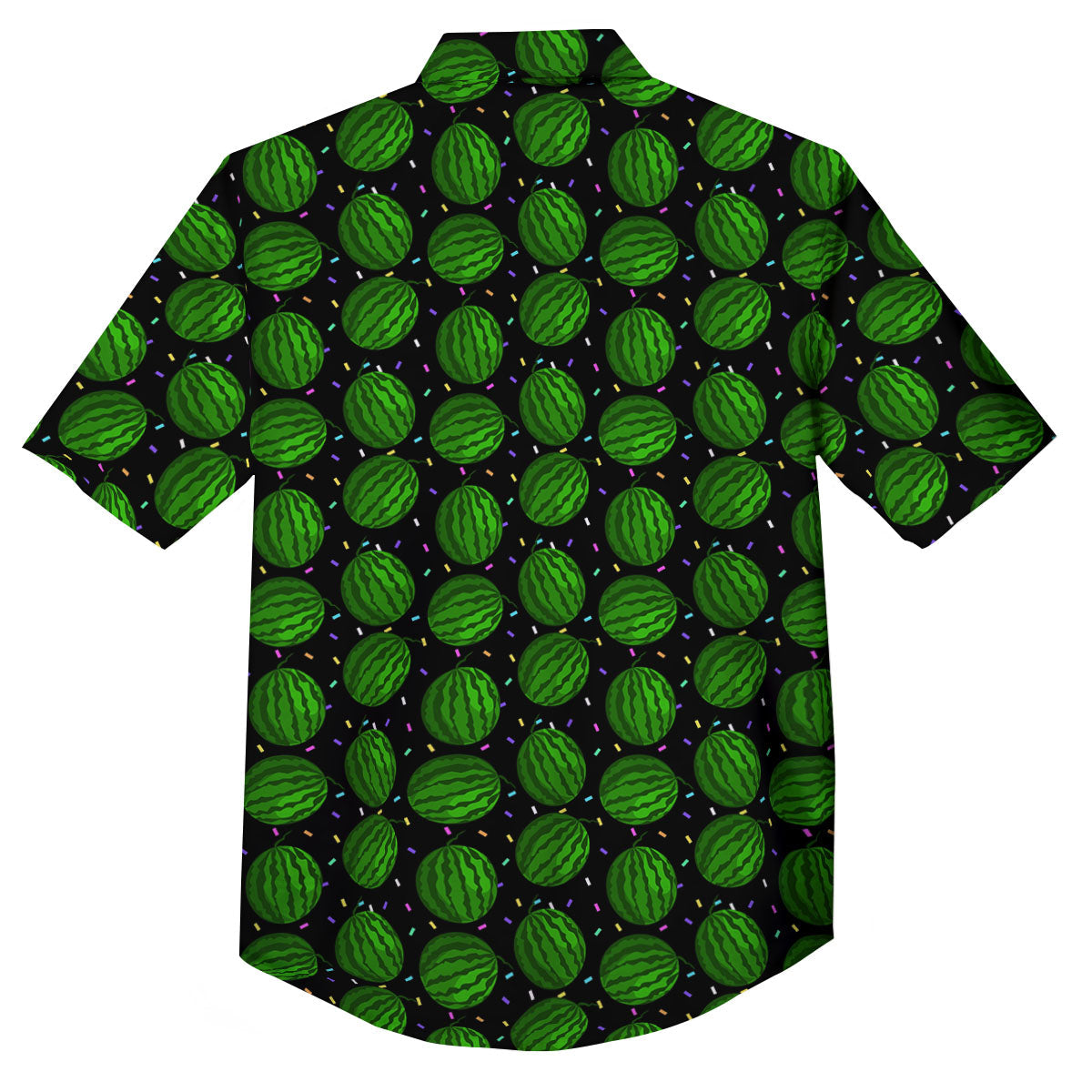 Watermelon Black Cute Print Pattern Button Up Shirt-grizzshop