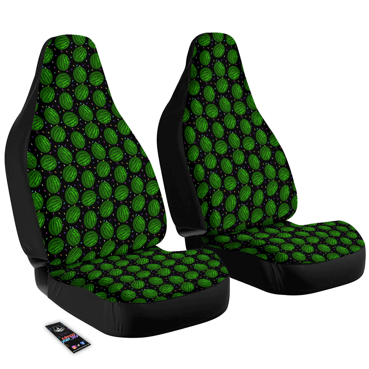 Watermelon Black Cute Print Pattern Car Seat Covers-grizzshop