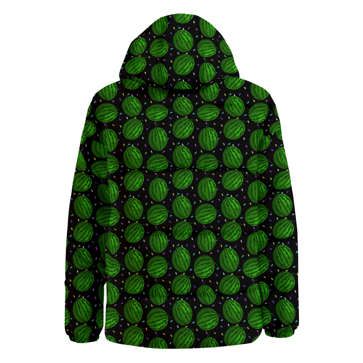 Watermelon Black Cute Print Pattern Down Jacket-grizzshop
