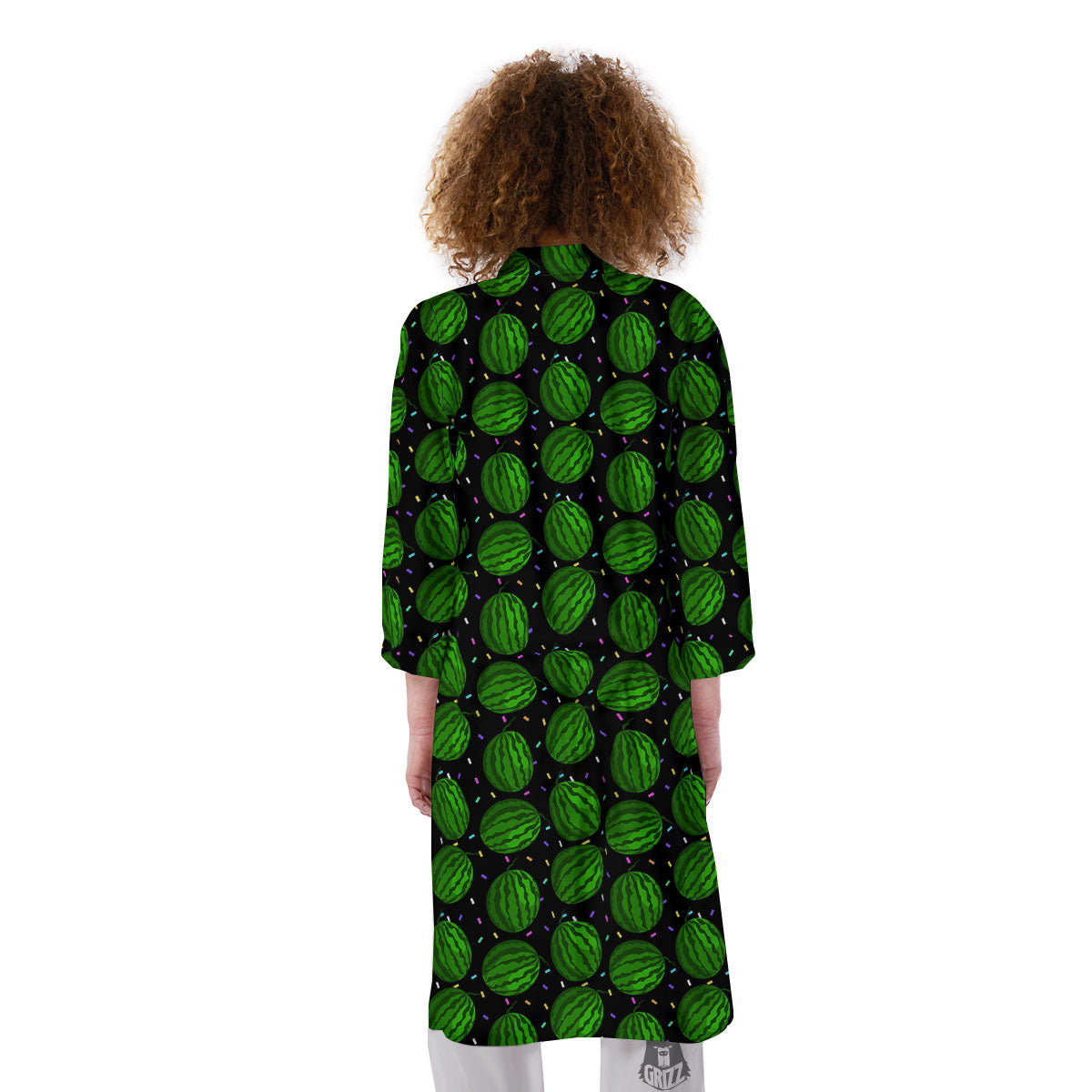 Watermelon Black Cute Print Pattern Kimono-grizzshop