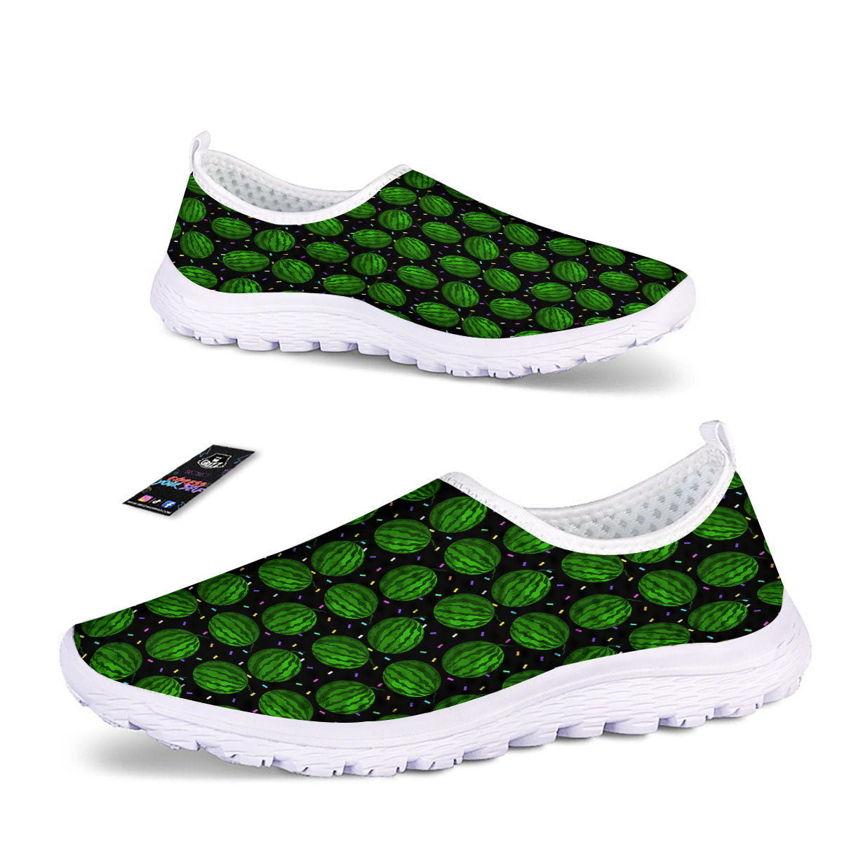 Watermelon Black Cute Print Pattern Nurse Shoes-grizzshop