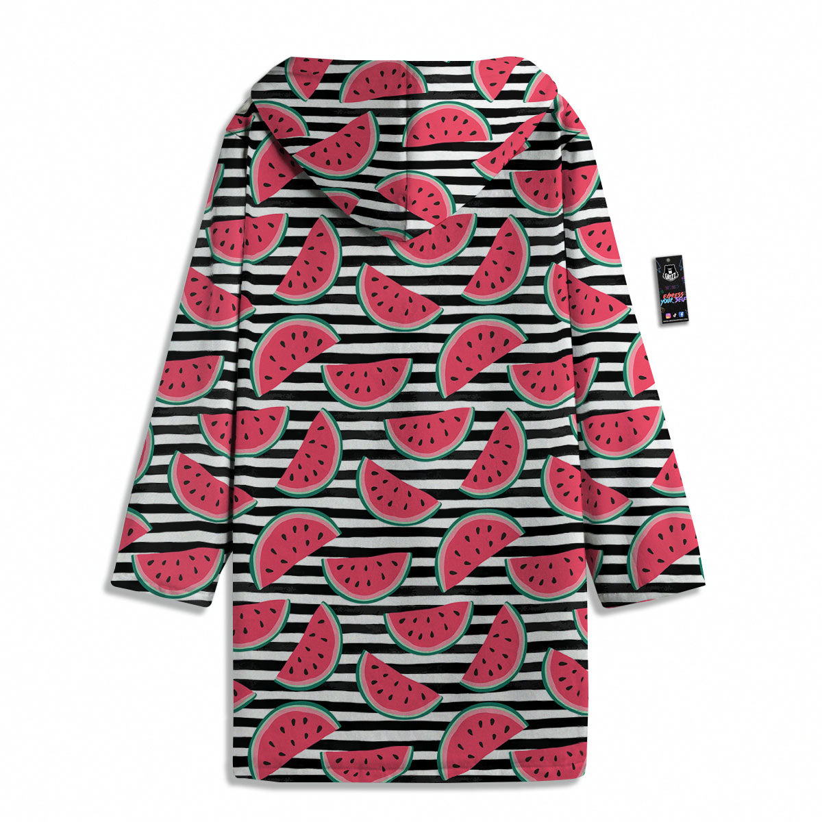 Watermelon Black Striped Print Pattern Men's Windbreaker Jacket