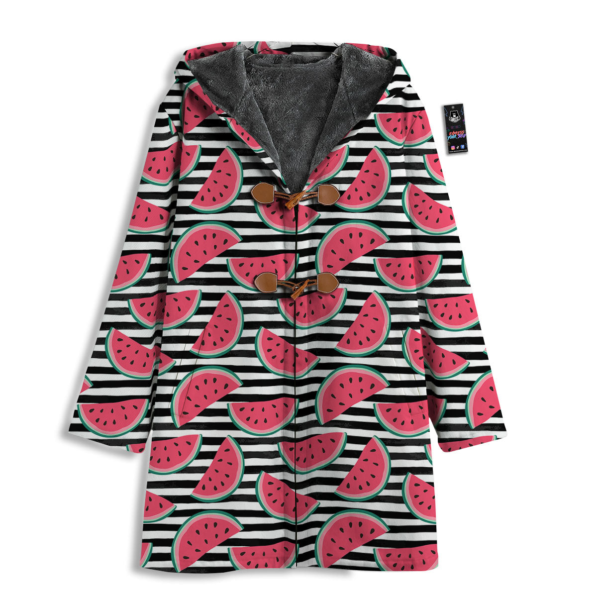 Watermelon Black Striped Print Pattern Men's Windbreaker Jacket