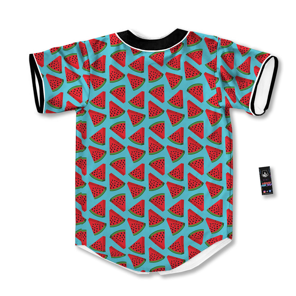 Watermelon Blue Cute Print Pattern Baseball Jersey-grizzshop