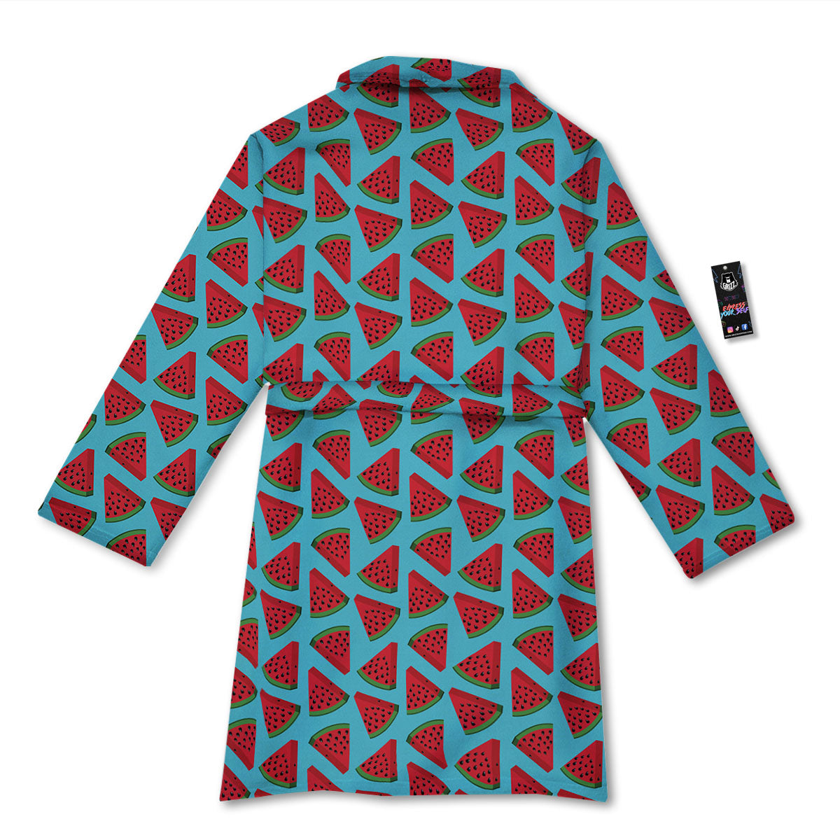 Watermelon Blue Cute Print Pattern Bathrobe-grizzshop