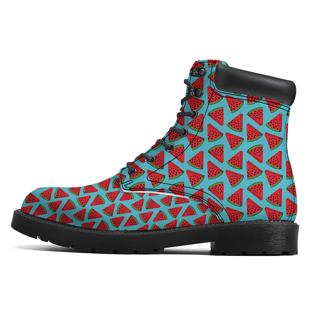 Watermelon Blue Cute Print Pattern Boots-grizzshop