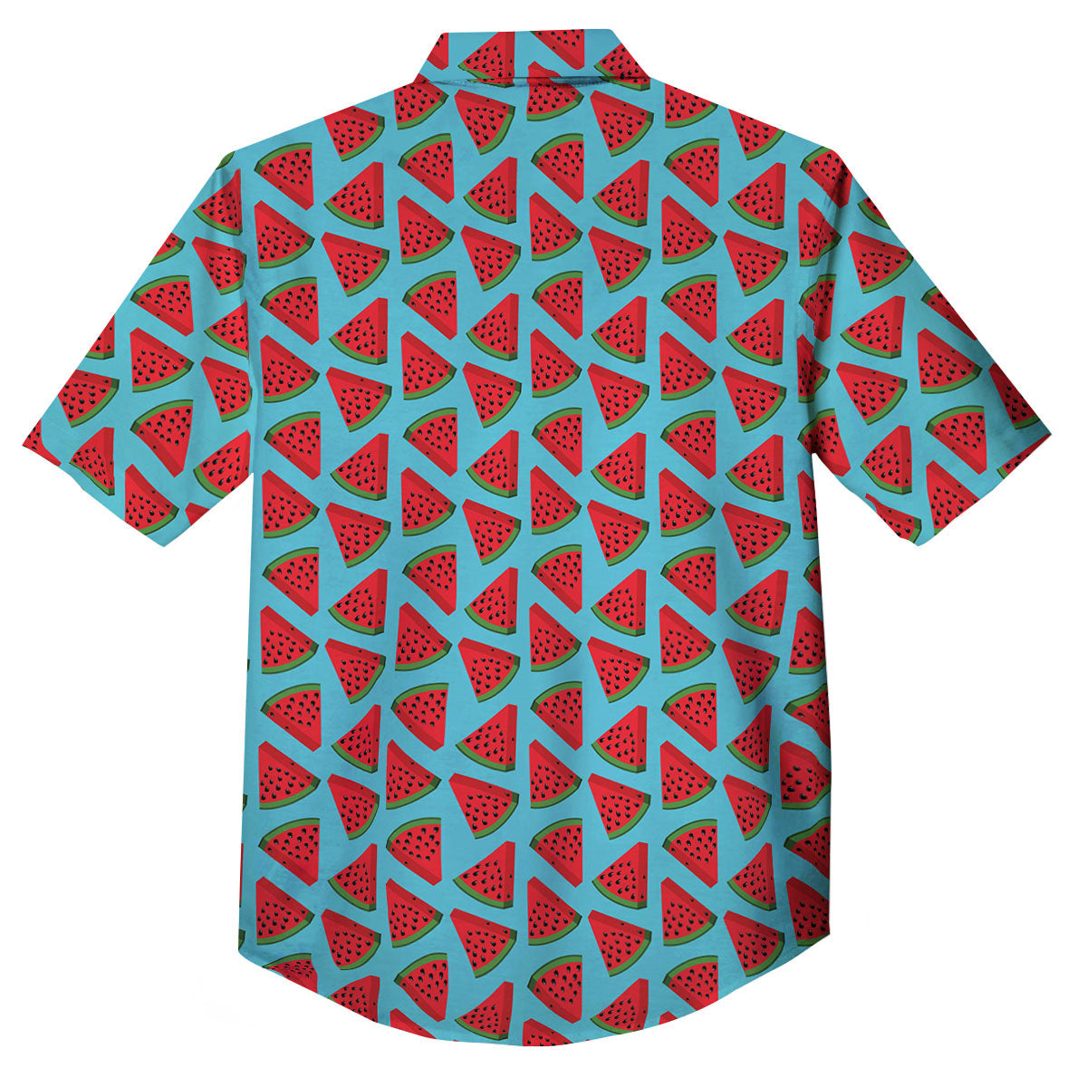 Watermelon Blue Cute Print Pattern Button Up Shirt-grizzshop
