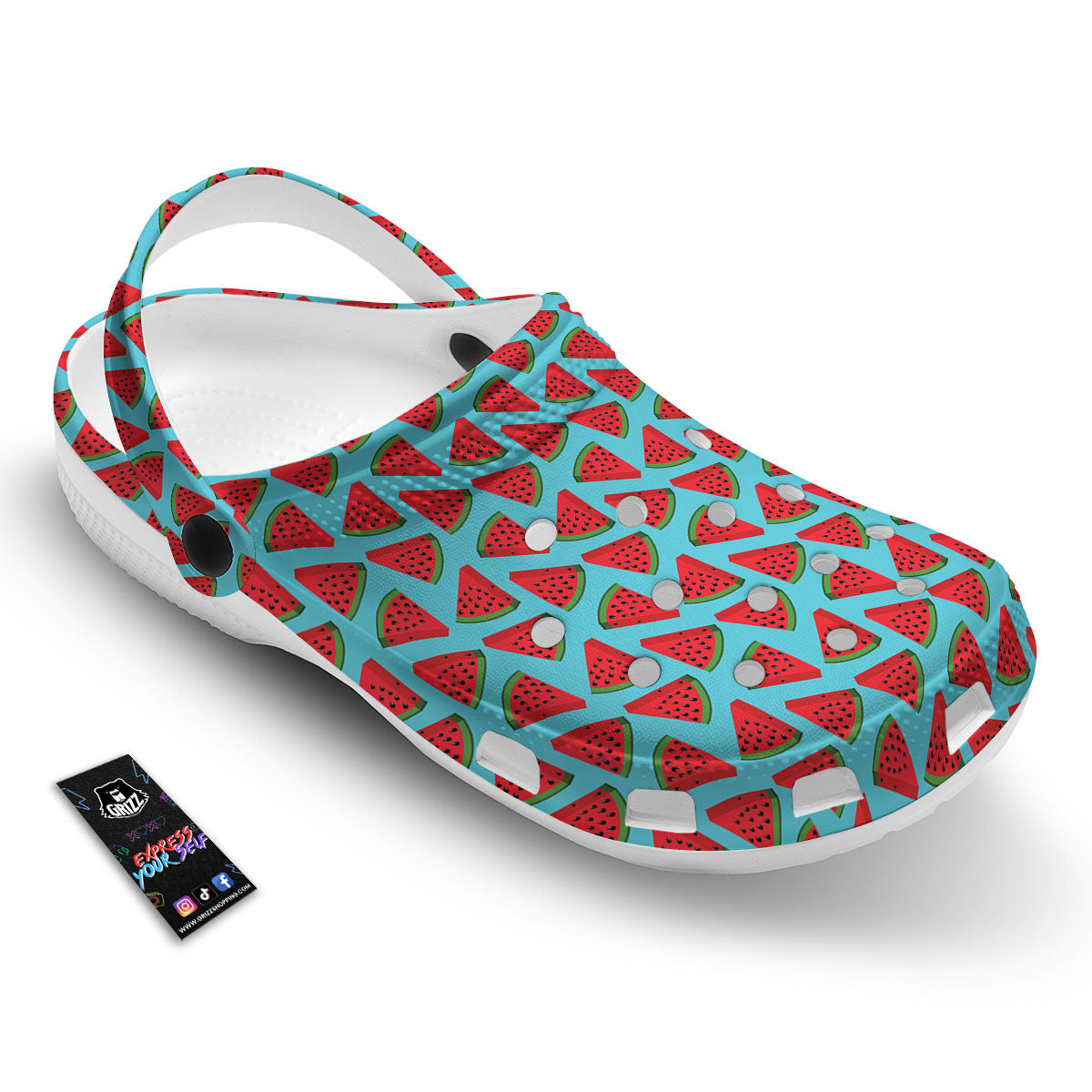 Watermelon Blue Cute Print Pattern Clog-grizzshop