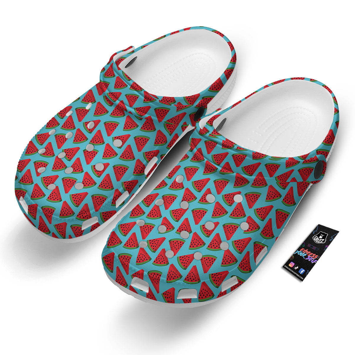 Watermelon Blue Cute Print Pattern Clog-grizzshop