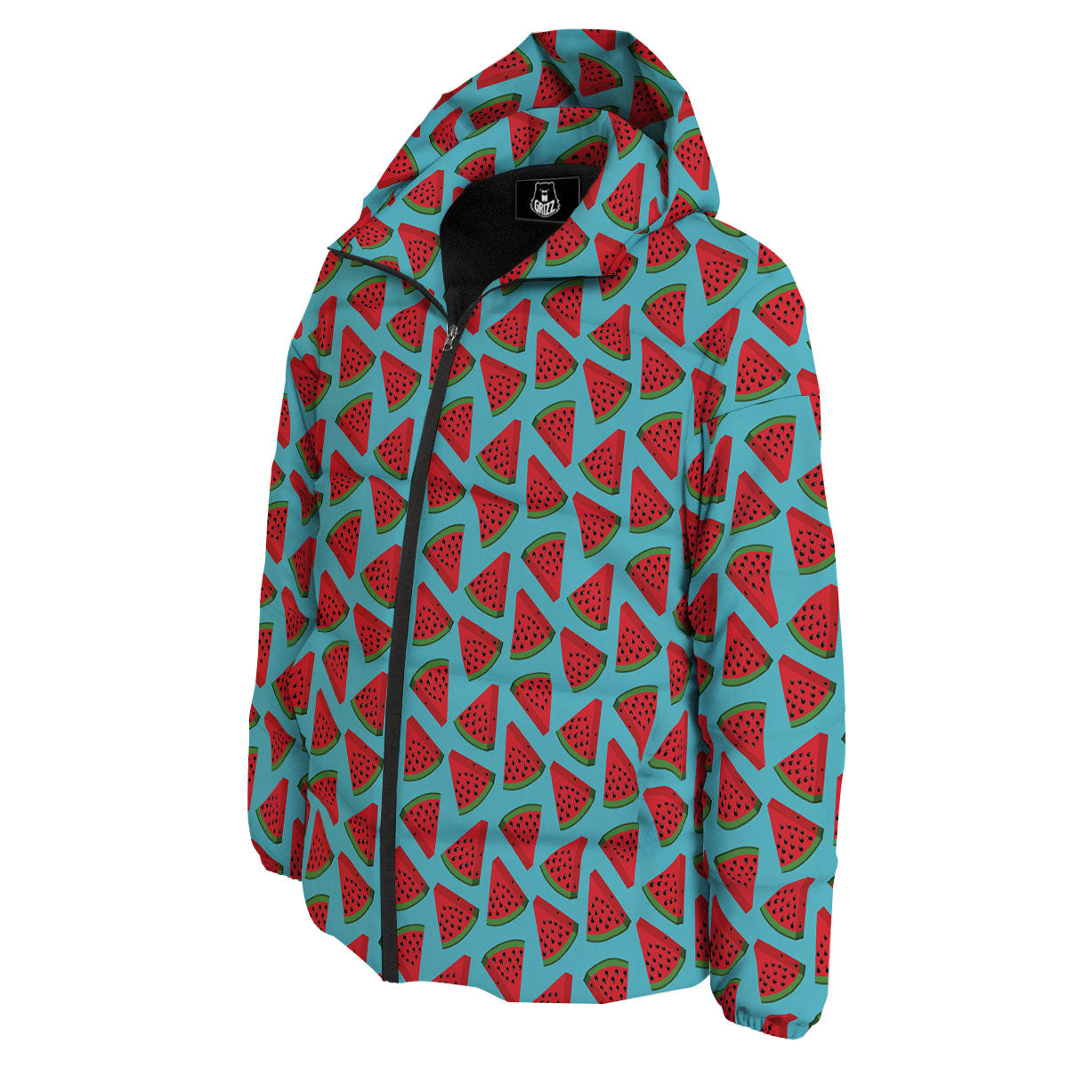 Watermelon Blue Cute Print Pattern Down Jacket-grizzshop