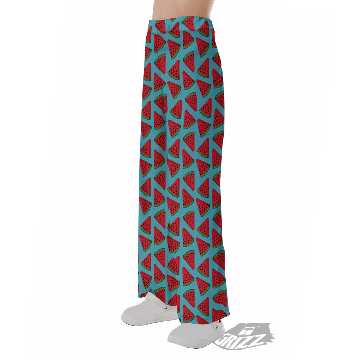 Watermelon Blue Cute Print Pattern Pajama Pants-grizzshop