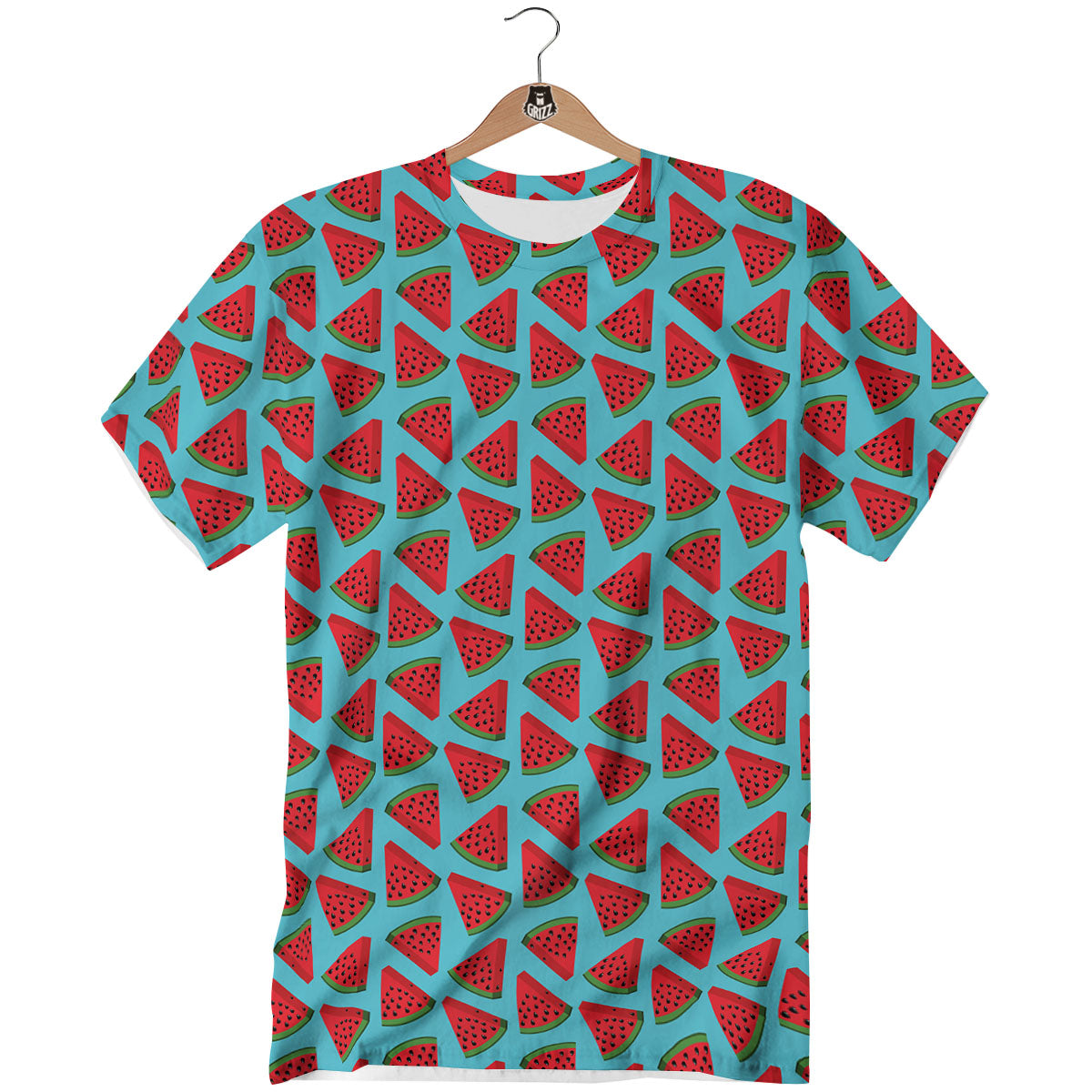 Watermelon Blue Cute Print Pattern T-Shirt-grizzshop