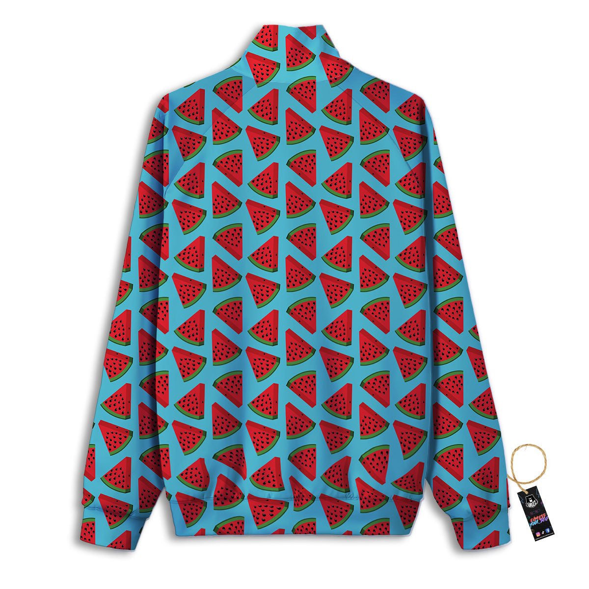 Watermelon Blue Cute Print Pattern Track Jacket-grizzshop