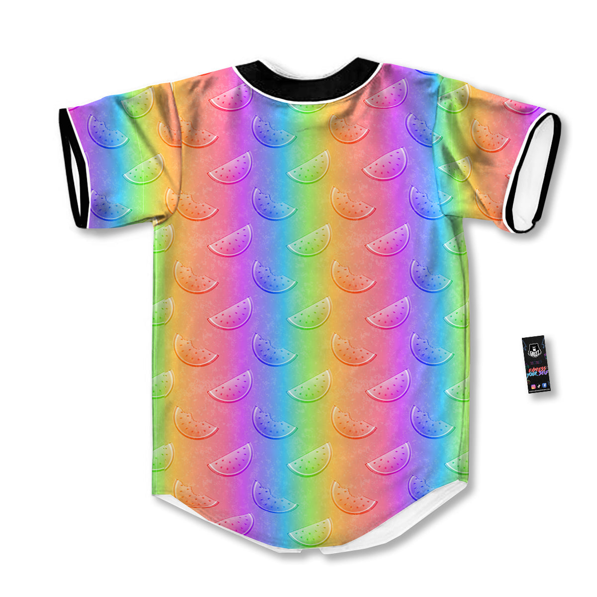Watermelon Colorful Print Pattern Baseball Jersey-grizzshop