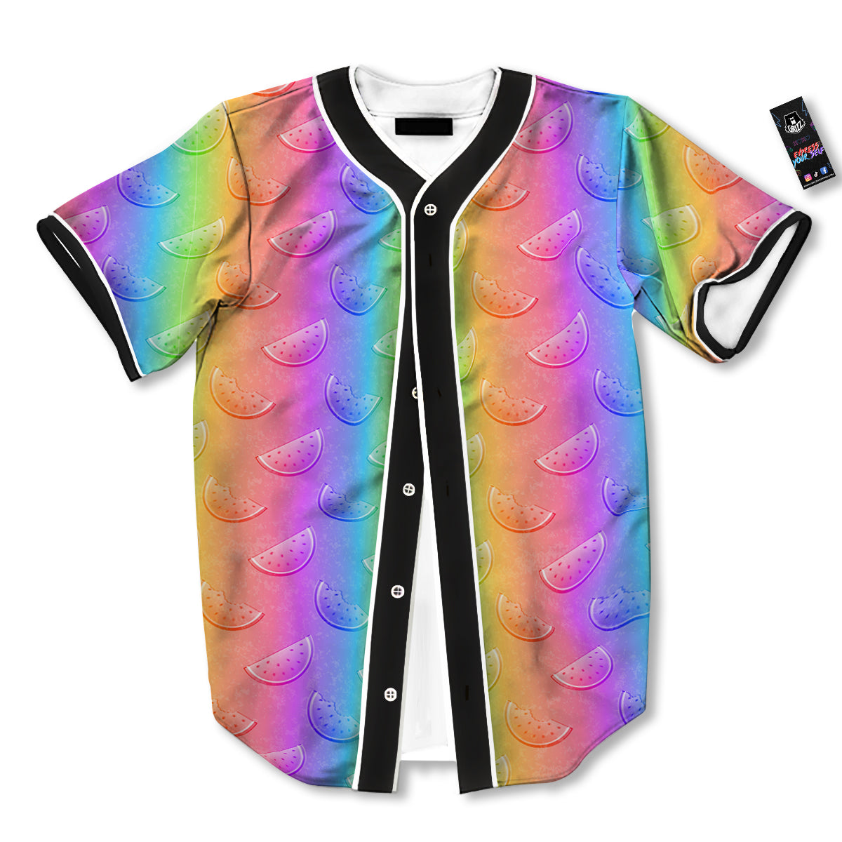Watermelon Colorful Print Pattern Baseball Jersey-grizzshop