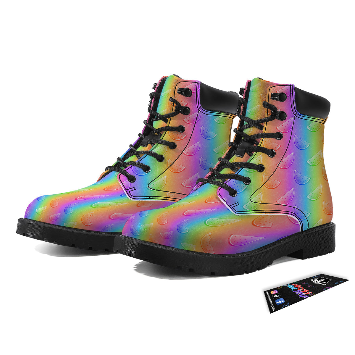 Watermelon Colorful Print Pattern Boots-grizzshop