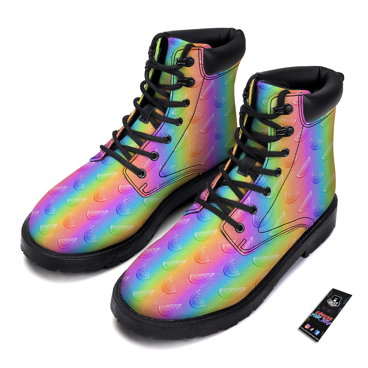 Watermelon Colorful Print Pattern Boots-grizzshop