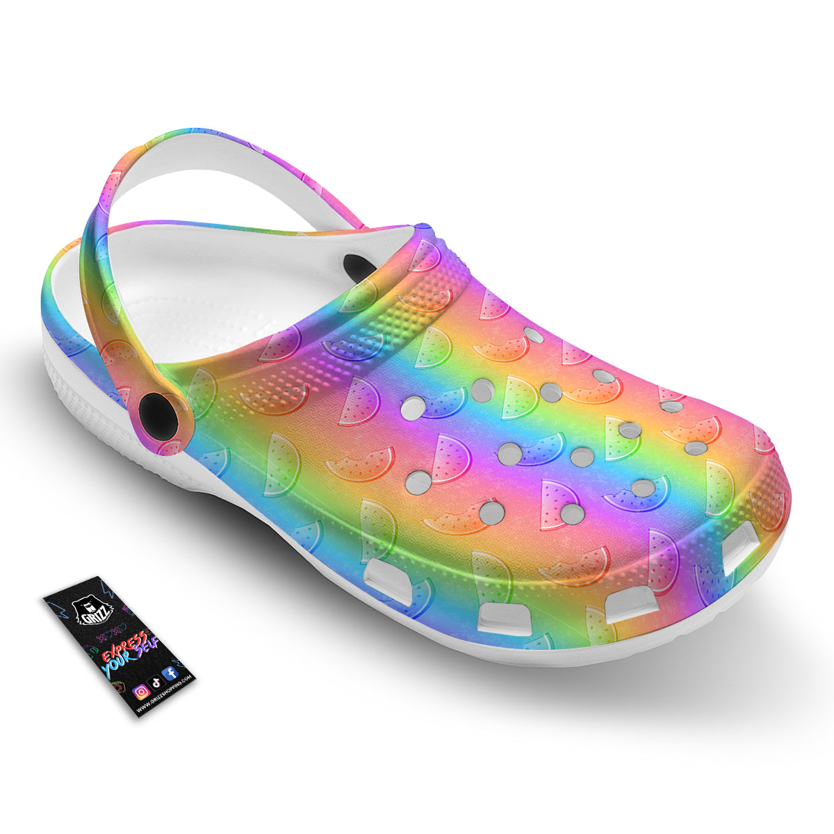 Watermelon Colorful Print Pattern Clog-grizzshop