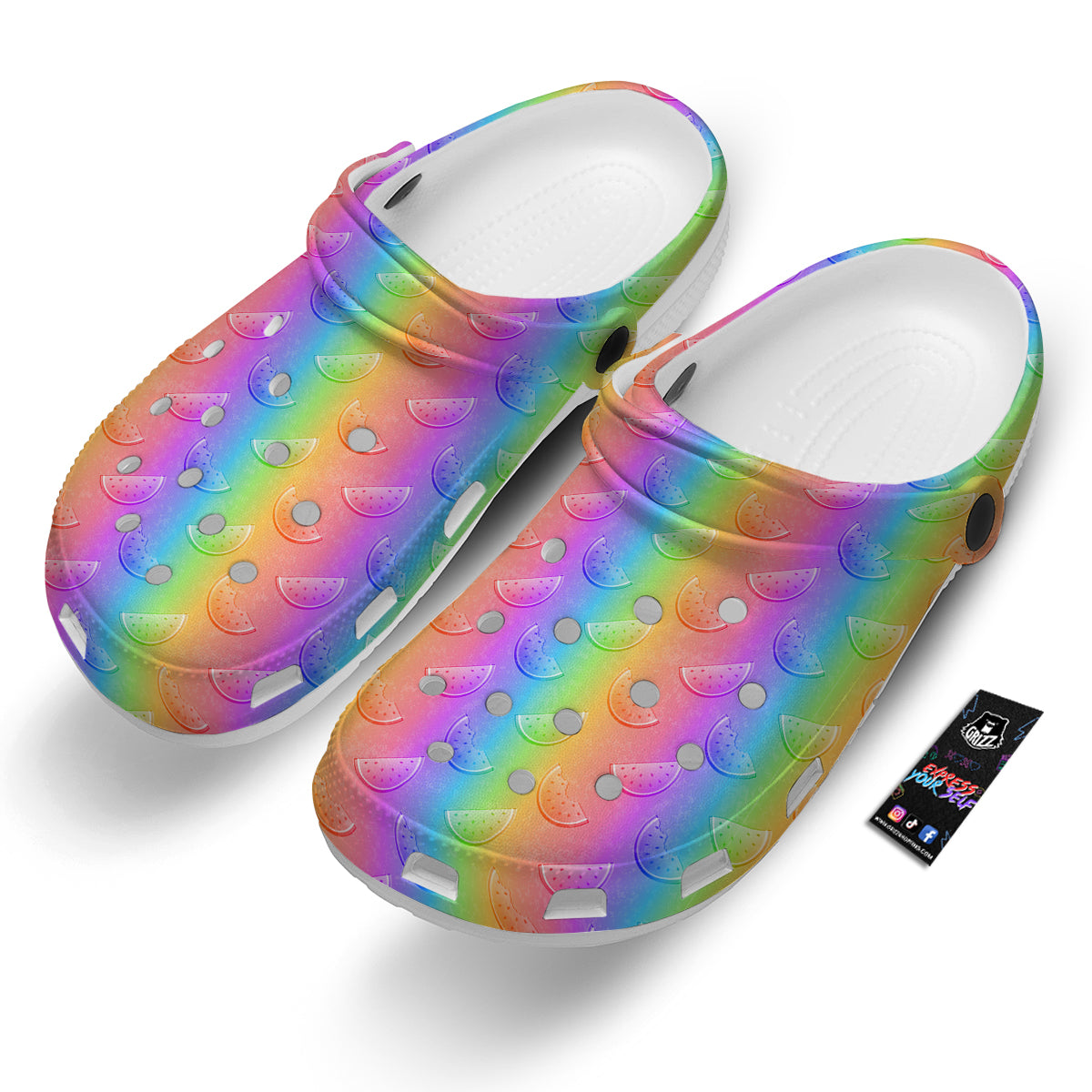Watermelon Colorful Print Pattern Clog-grizzshop