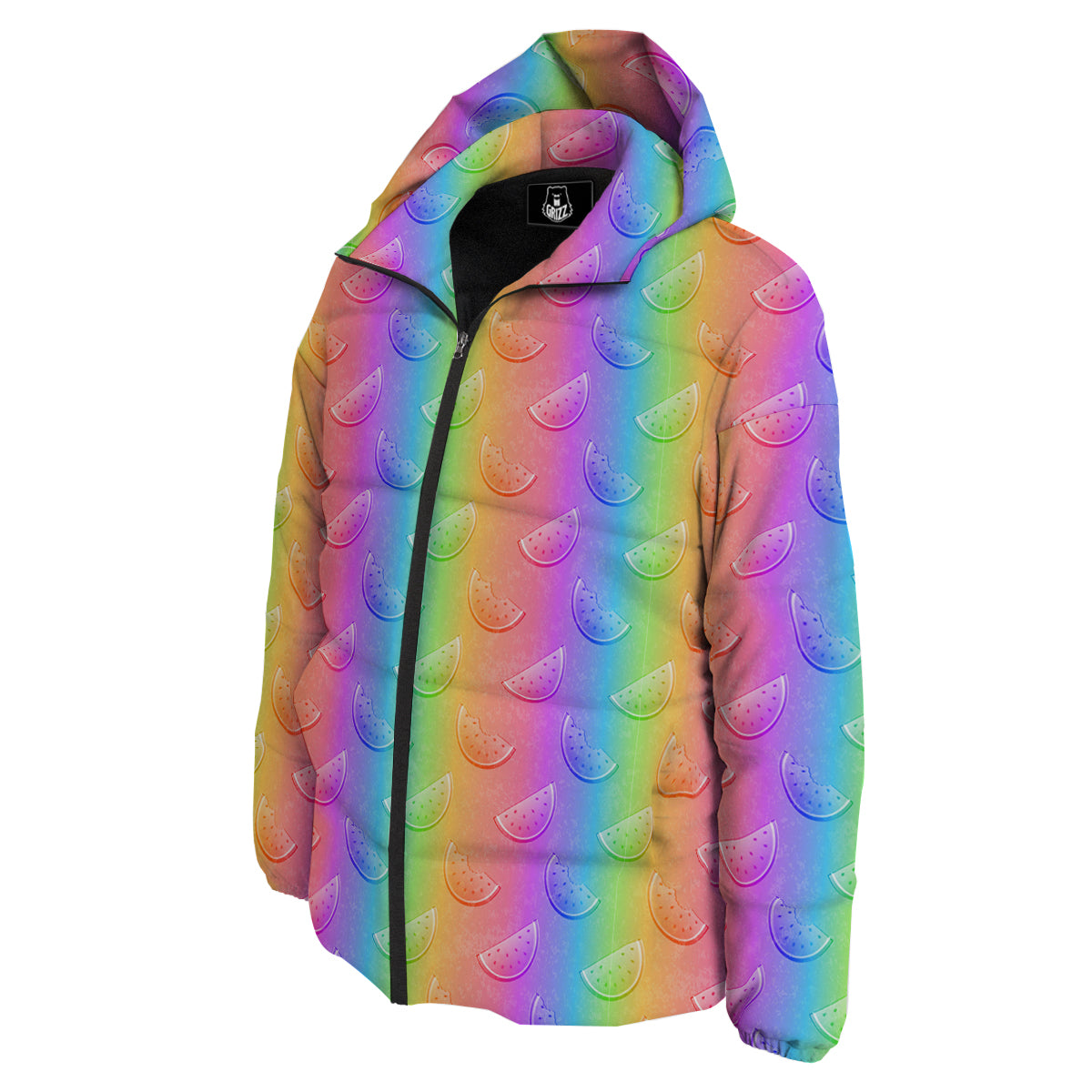 Watermelon Colorful Print Pattern Down Jacket-grizzshop