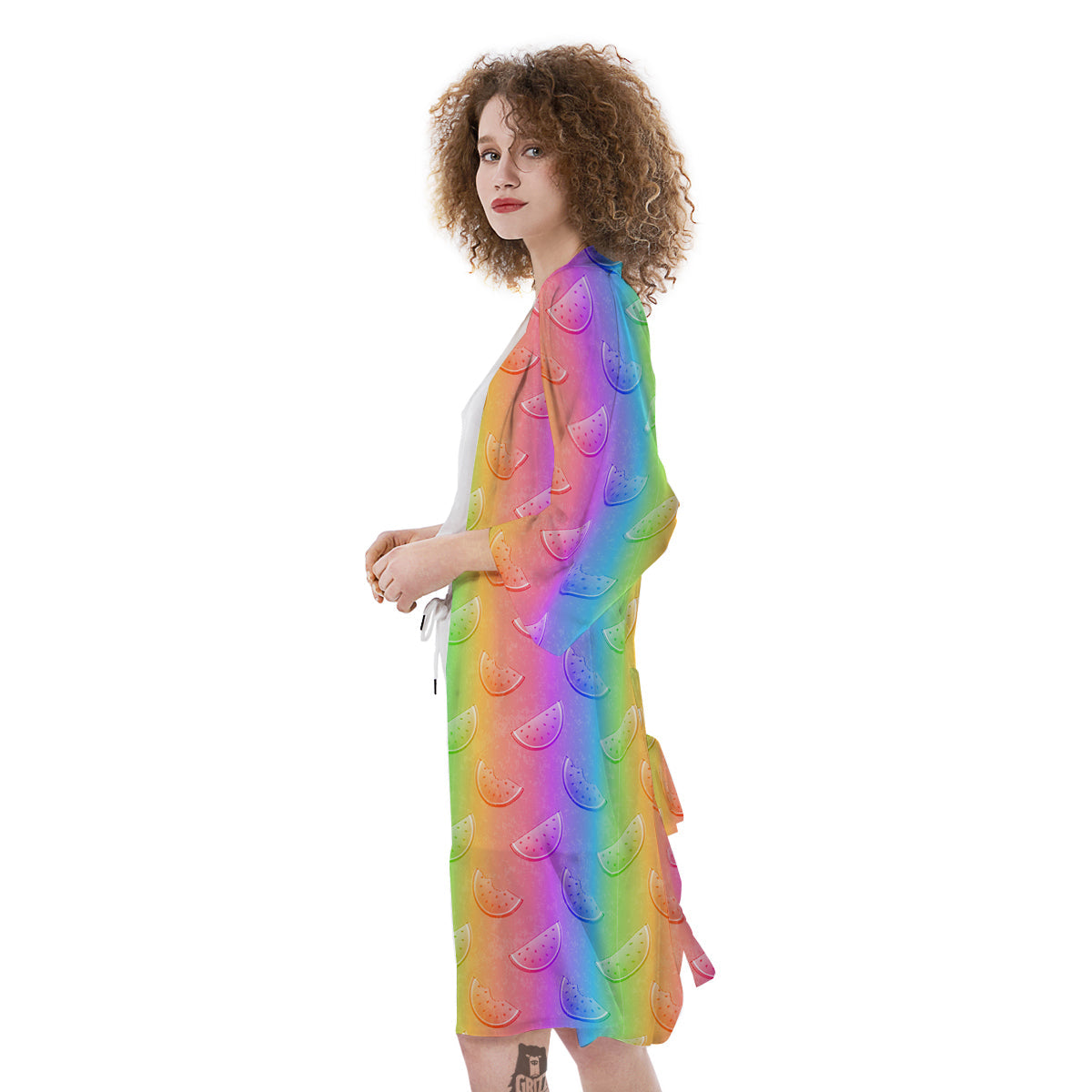 Watermelon Colorful Print Pattern Kimono-grizzshop
