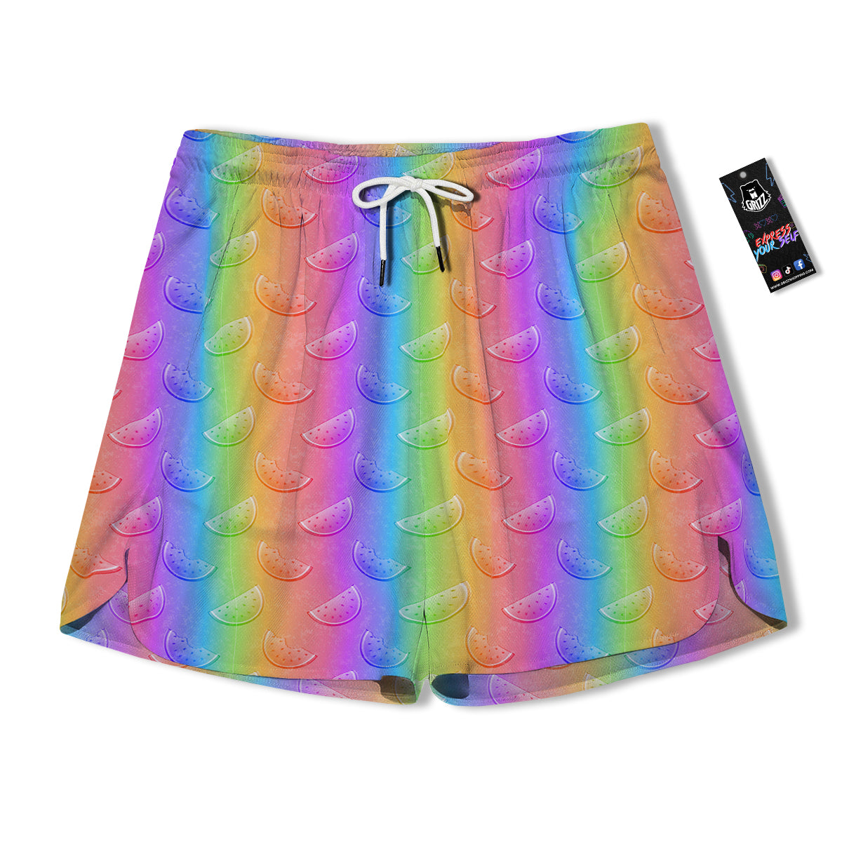 Watermelon Colorful Print Pattern Men's Running Shorts-grizzshop